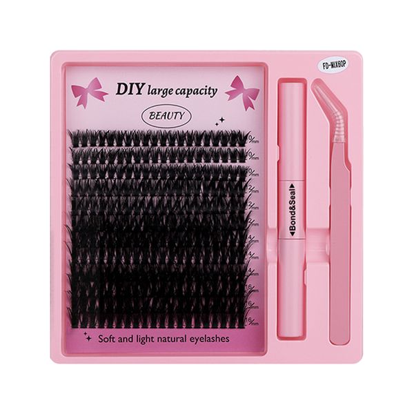 Lash Extension Kit DIY 240pcs Natural Lash Clusters 60D 10-16mm Mixed