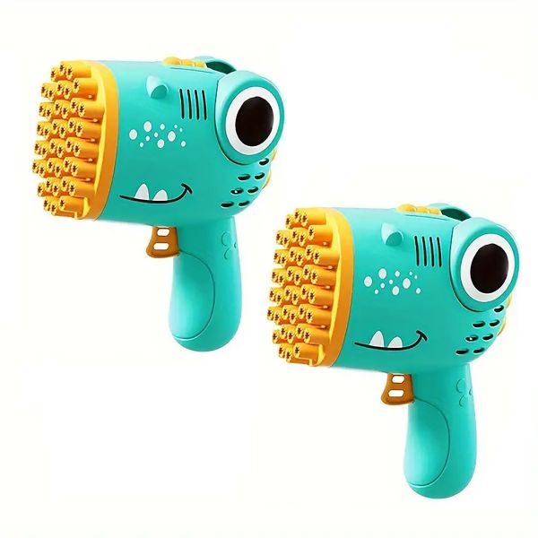 2 Piece Dinosaur Bubble Gun for Kids Bubble Guns Blaster for Toddlers