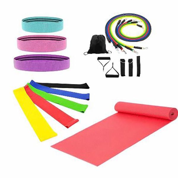 WorkOutCombo Resistance Bands/Rubber Resistance Bands/Hip Band/Rope/Mat