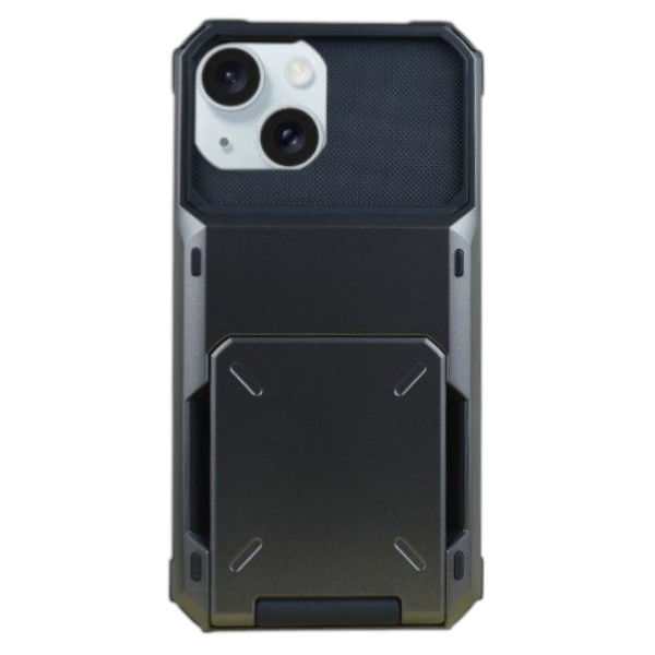 Flip-Open Card Holder Phone Case Compatible With IPH15- Black
