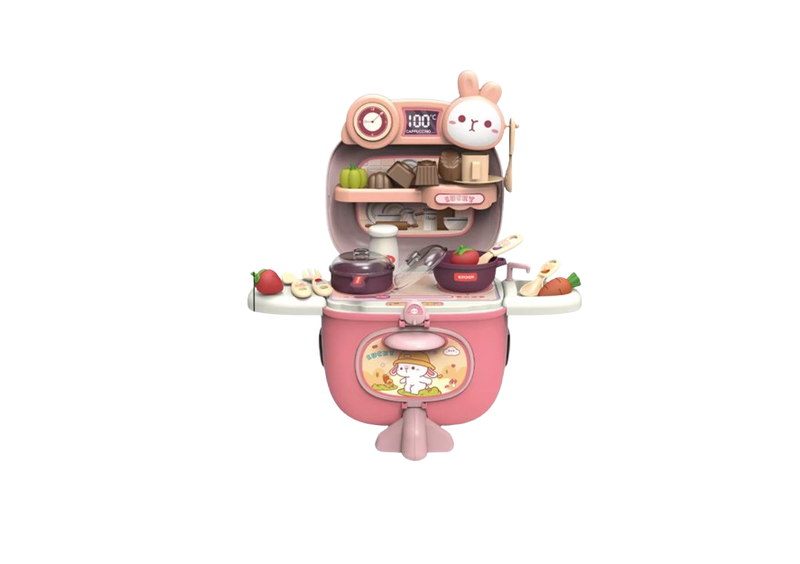 2 in 1 Toddler Kitchen Playset with Storage Kit