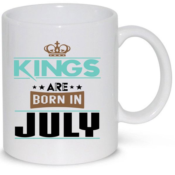 Kings Are Born in July Birthday Gift Mug