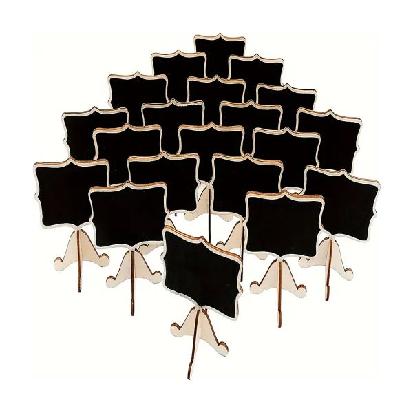 20PCS Mini Chalkboard Signs Framed Small Blackboard Labels with Easel Stand