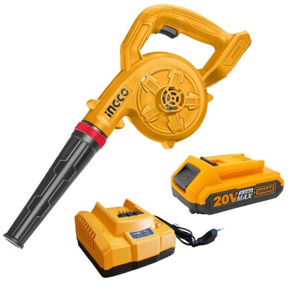 INGCO - Leaf Blower Cordless - 20V with 2.0Ah Battery and Charger
