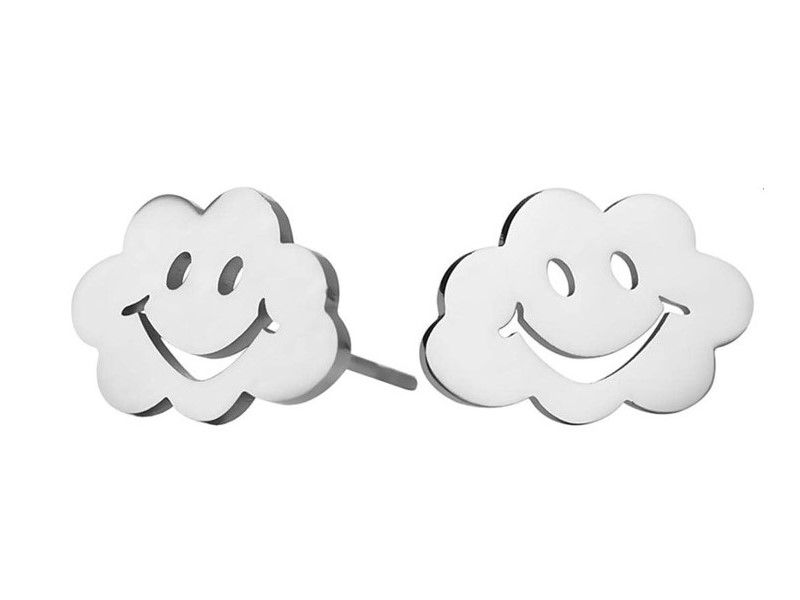 Adorable and Unique Stainless Steel Stud Earrings - Happy Clouds