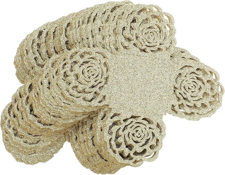 Golden Hollow Rose Lace Paper Wrappers Chocolate Candy Cups