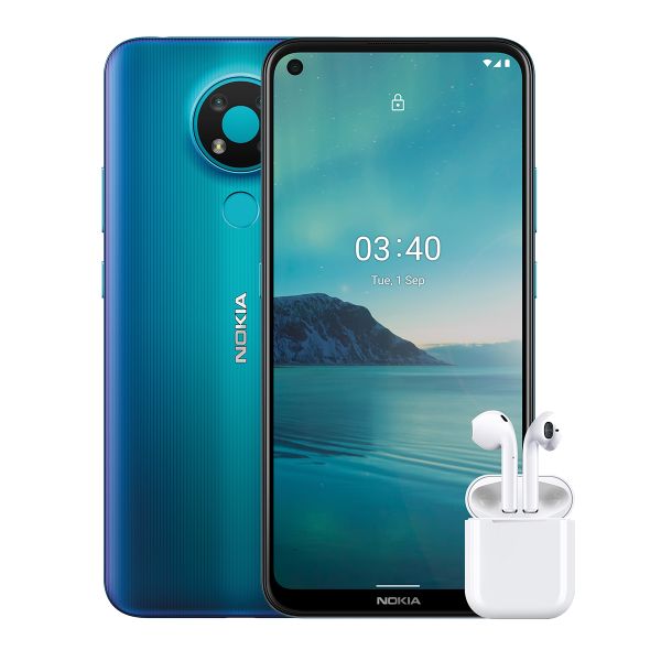Nokia 3.4 Dual Sim 16GB + Bluetooth Earpods - Blue