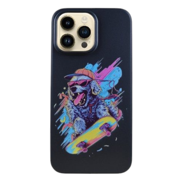 Neon Dog Skateboarder Phone Case Compatible With IPhone 14 Pro Max