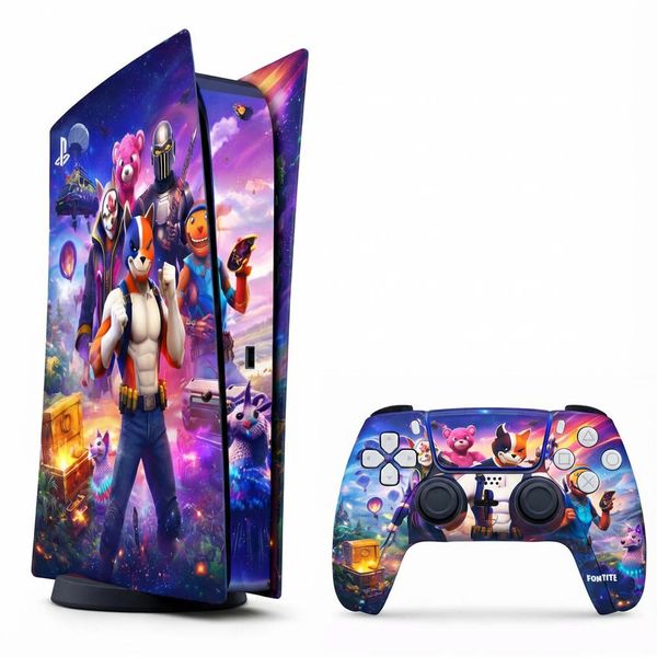 Skin Compatible with PS5 Digital (No Disc): Fortnite Neon cyber arena