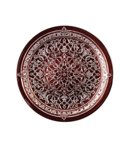 Irena Plate Instanbul 35cm Dark Red &amp; Silver