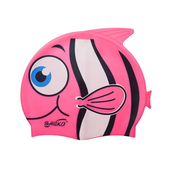 Saeko Kids Silicone Fish Swimming Cap - Pink