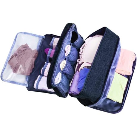 Travel Underwear Organizer，Storage Bag, Bra/Socks/Cosmetic Accessories  Storage Box Suitable For Men And Women，Bra Bag Travel(blue)