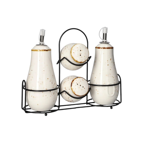 Ceramic Seasoning Condiment With Stand