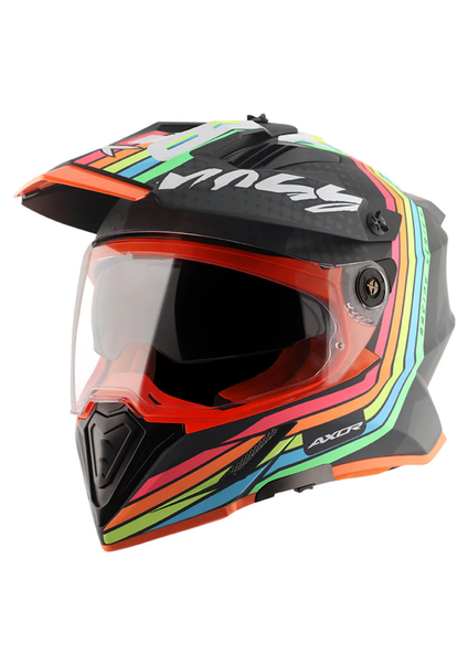 Adventure Motorcycle Helmet, Dual Visor, Axor X-Cross