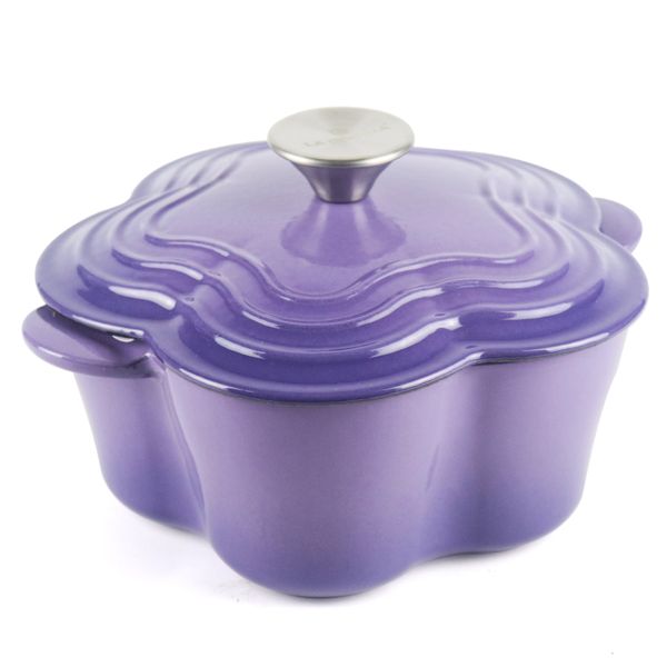 La Cocina 2QT Jacaranda Love Cast Iron Enamel Casserole Pot 2-Litre