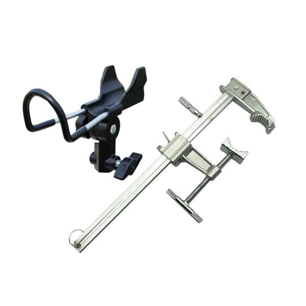 Clamp-on Rod Holder Sturdy Clamp on Fishing Rod Mount Bridge Canoe Yacht