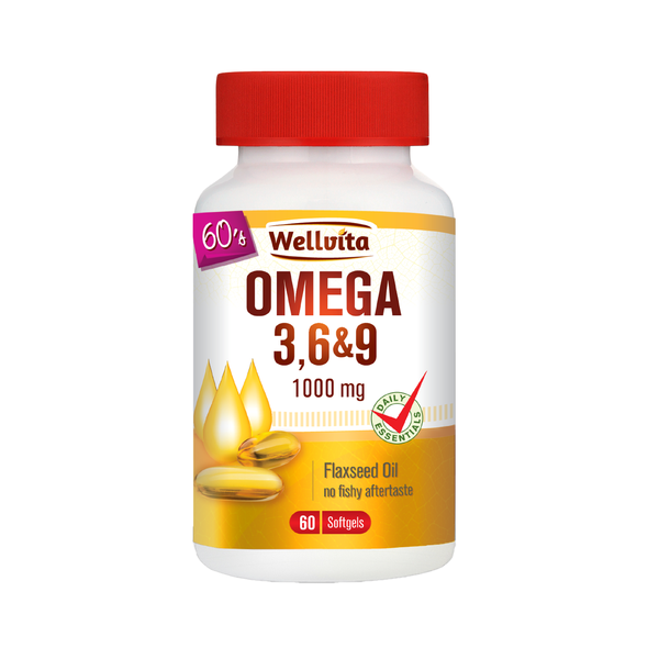 Wellvita Omega 3 &amp; 6 1000 mg 60 softgels