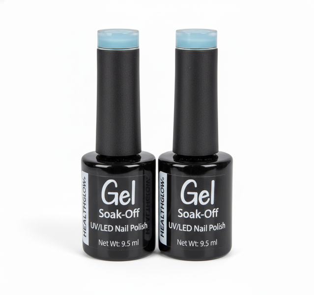 Gel Nail Polish Soft Blue 9.5ml - Light Blue - UV LED Soak Off - 2 Pack