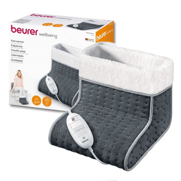 Beurer Electric Foot Warmer: Fast Adjustable Heating. Cosy FW 20 GREY