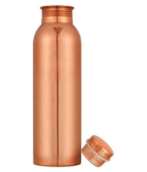 Pure Copper Water Bottle - 750ml, Copper Brown
