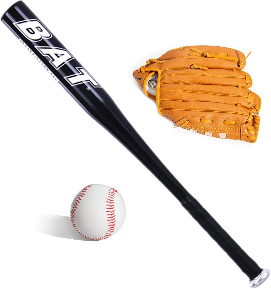 Baseball Bat Set with Glove and Ball - 64cm Aluminium Alloy Baseball Bat