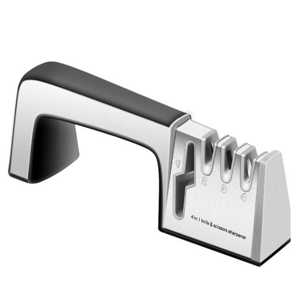 Professional Steel Ceramic Wheel 4 in 1 Kitchen Knife Scissors Sharpener