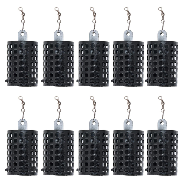 10Pcs Round Fishing Tackle Feeders Cage Fishing Lure Cage Feeders 30G