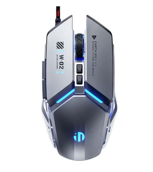 This Gaming Mouse features Six Buttons, LED Lighting, Programmable Macros