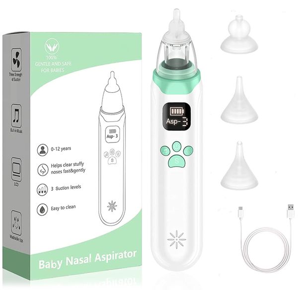 Green Safe &amp; Gentle Baby Electric Nasal Aspirator Set with 5 Mode
