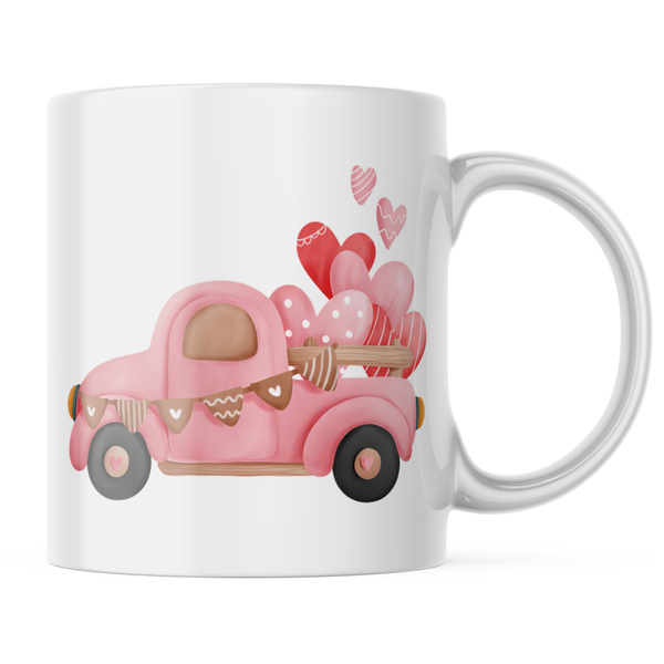 Ceramic Love Truck Mug - White - 11oz