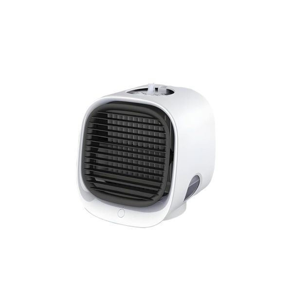 Air Cooler Fan Mini Desktop Air Conditioner with Night Light Usb-White