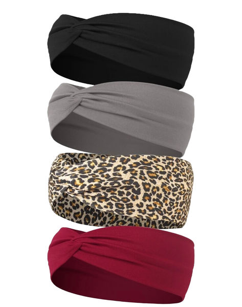 4Pack Soft and Breathable Multicoloured Headbands