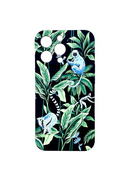 Silicone Phone Case for iPhone - African Lemur Colourful Design
