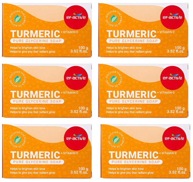 EF Active Turmeric Glycerine Soap 100g x 6 pack