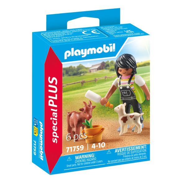 Playmobil Country - Woman with Goats Playset - 6 Piece