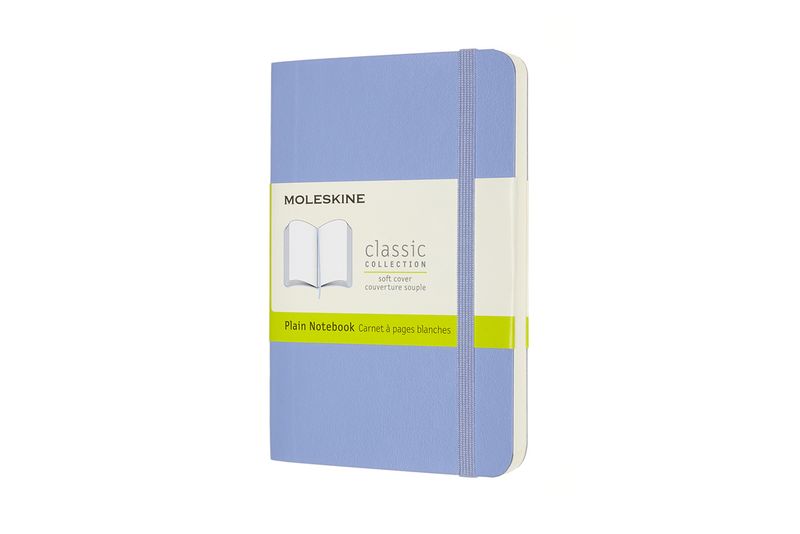 Moleskine Classic Notebook, Pocket, Plain, Hydrangea Blue, Soft Cover (3.5 X 5.5)
