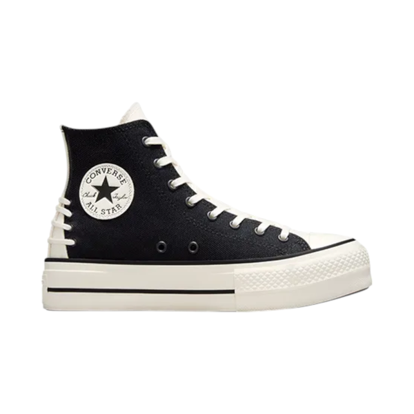 Converse Womens Chuck Taylor Lift Hi-Top Platform Crafted Laces - Black