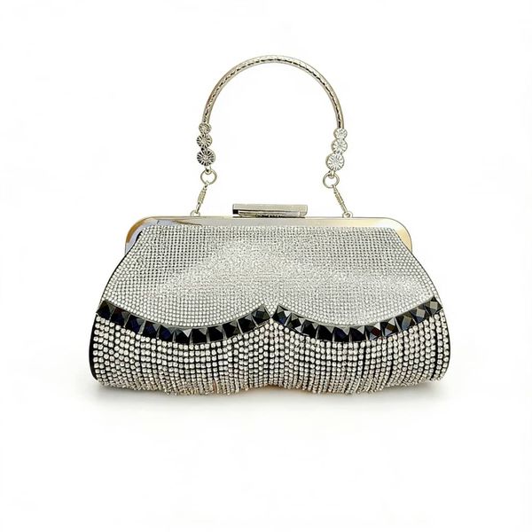 Women's Evening Bag Gold Retro Clutch Bags Crystal Beads Rhinestone