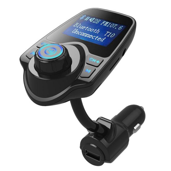 Car Bluetooth FM Transmitter with Handsfree Calling, Music Control &amp; USB Charging Port