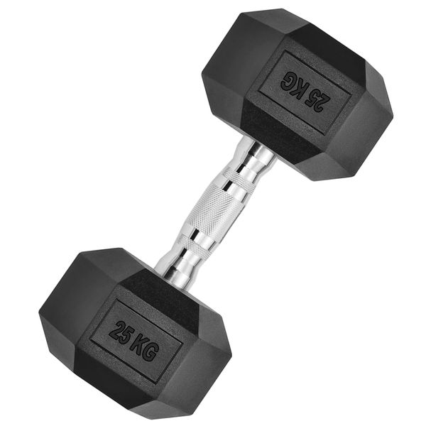 Premium Rubber-Coated Super Strength Hex Dumbbell - 25 KG