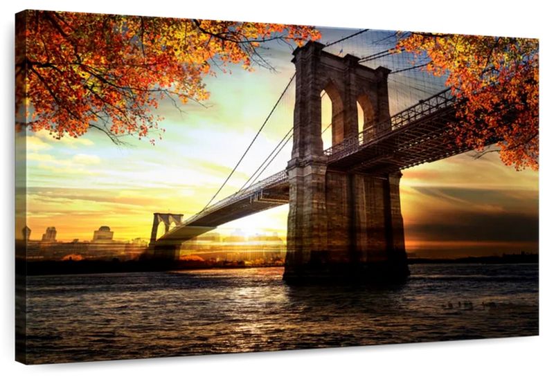 Canvas Art - Scenery Bridge Canvas Wall Art Living Bedroom Decor