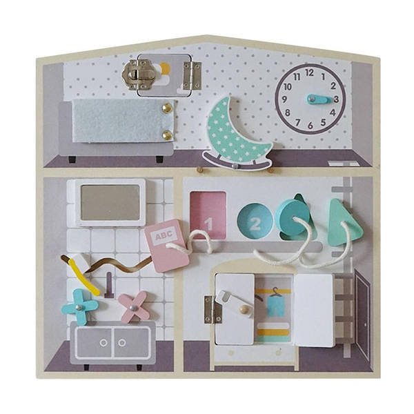 Kids Wooden Interactive Sensory House Board Game Toy