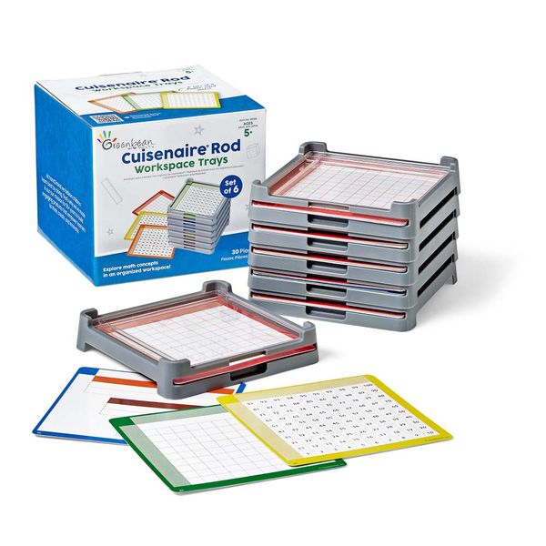 Hand2Mind - Cuisenaire Rod Workspace Trays - Maths Manipulative 6pcs
