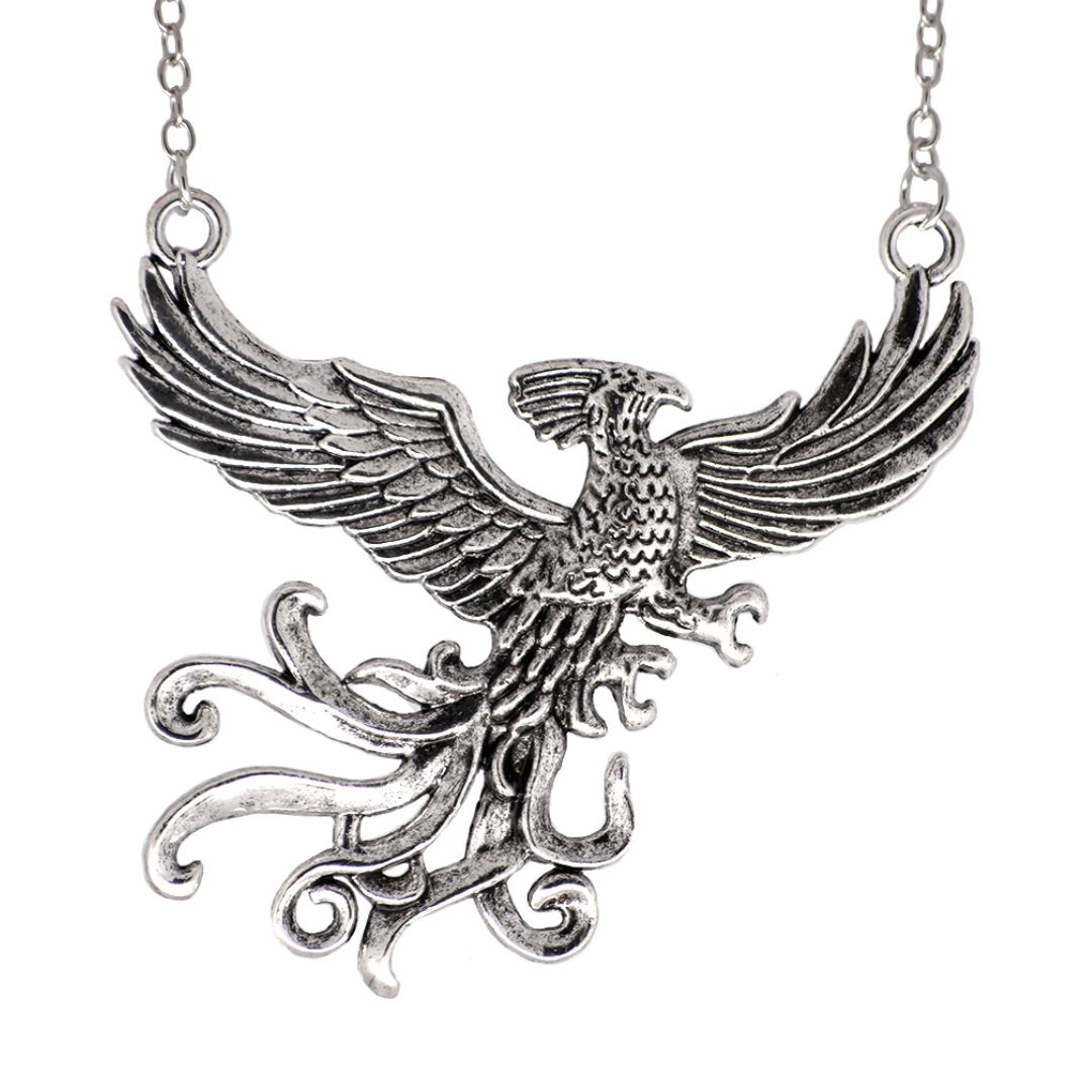 Harry Potter - Antique Silver Mythical Phoenix Pendant Necklace 