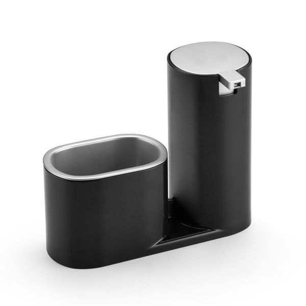 Arthi Black-Silver Plastic Freestanding Soap Dispenser