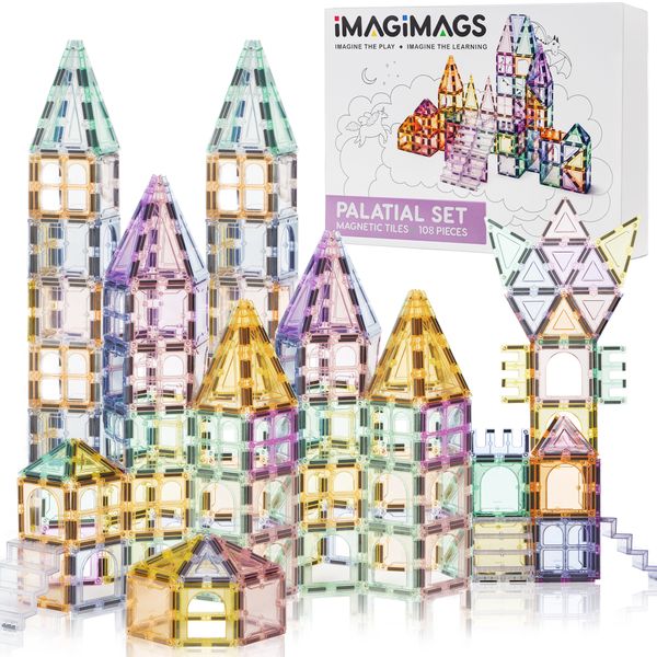Imagimags Palatial Set - Magnetic Building Tiles - 108 Pieces