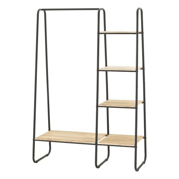 4-Tier Clothes Rack with Durable MDF Shelves for Extra Storage