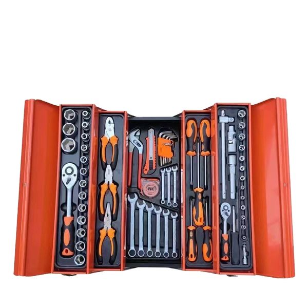 3-Tier Folding Iron Tool Box Set