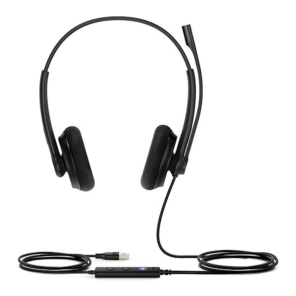 Yealink UH34-LITE dual earpiece USB headset with foam ear cushions