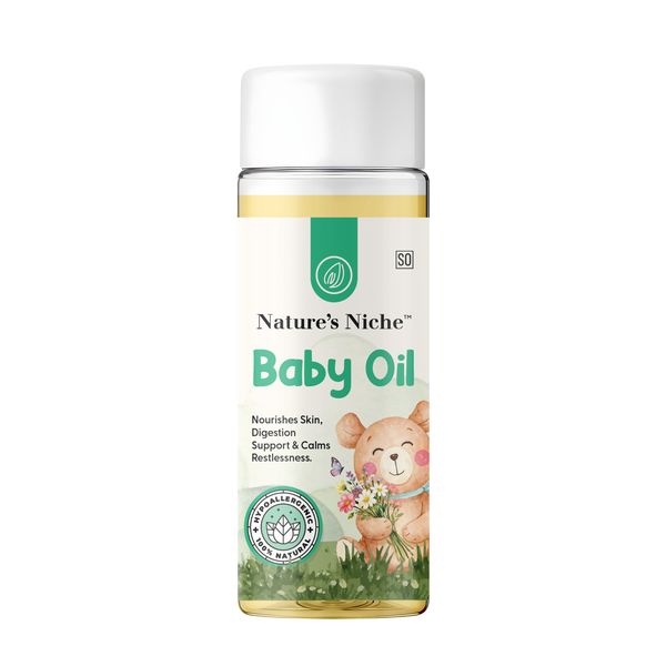 Nature's Niche Baby Oil (100ml) - Natural Baby Massage &amp; Skincare Oil